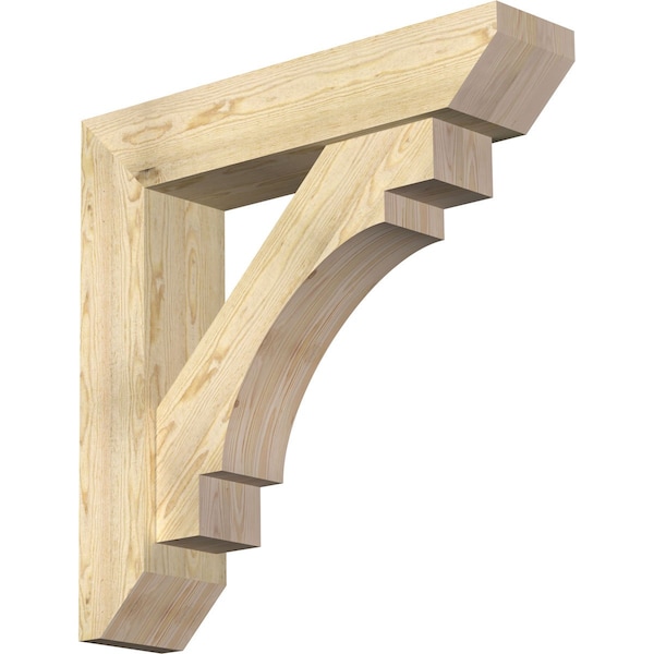 Ekena Millwork Merced Slat Rough Sawn Bracket w/ Offset Brace, Douglas Fir, 8"W x 36"D x 36"H BKT0806X36X36MRC06RDF - main